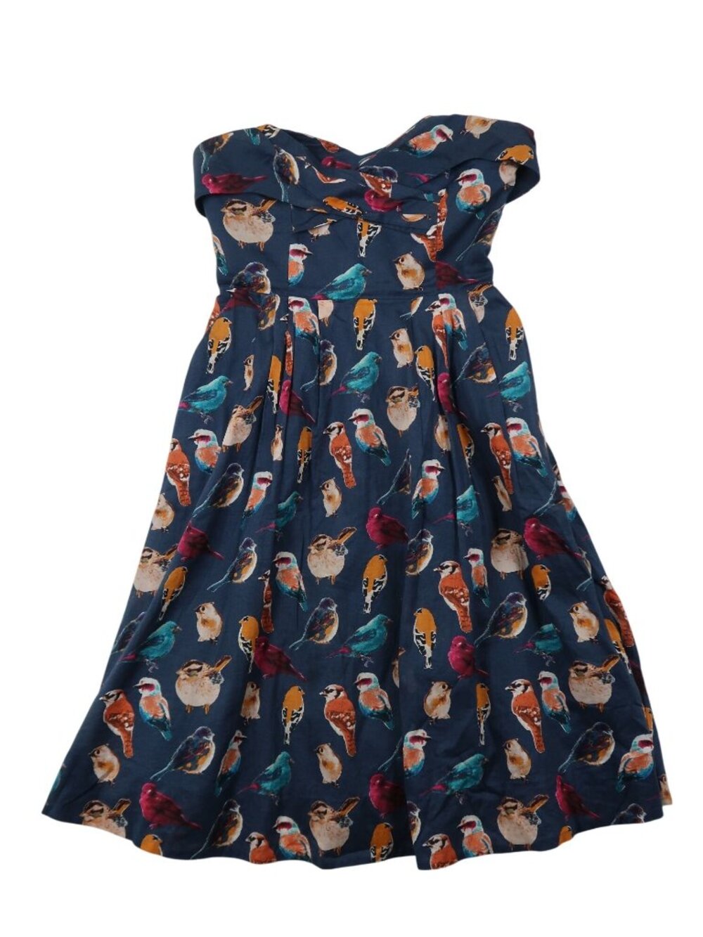 Anthropologie Maeve 6 Cotton Bird Print Fit & Flare Dress Multicolor Sleeveless
